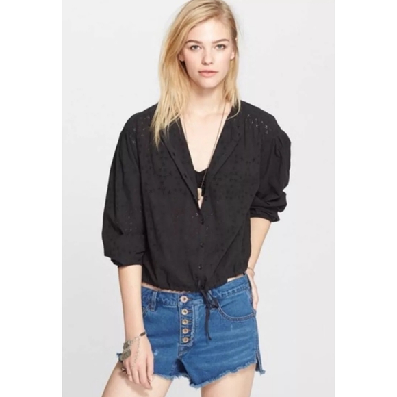Free People Tops - Free people  start align eyelet black  blouse